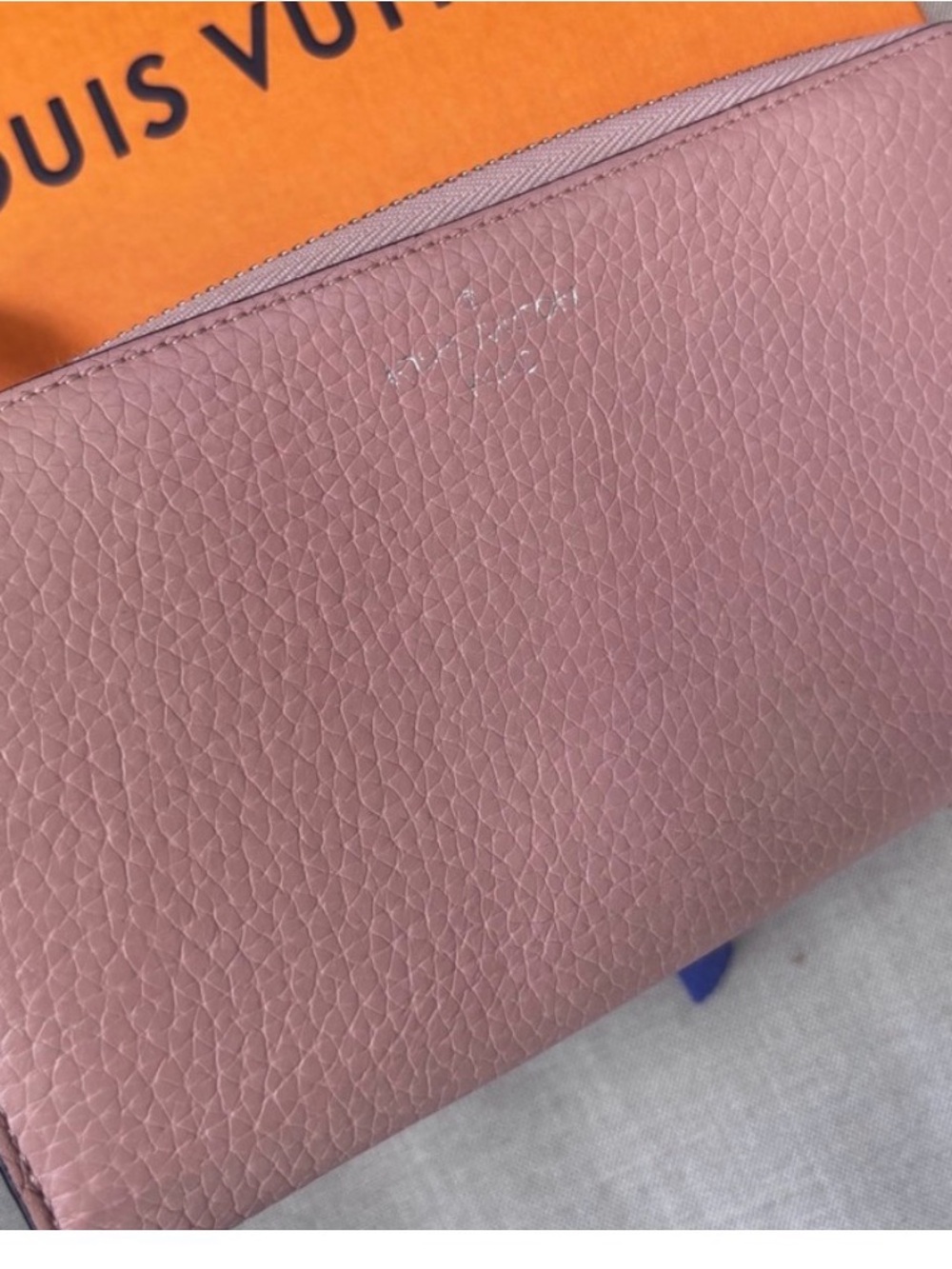 Louis Vuitton Dusty Rose Pebbled Leather Zip Pouch